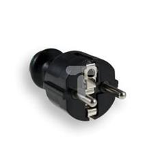 Wtyczka prosta z/u 16A 250V UNISCHUKO czarna WT-30-2