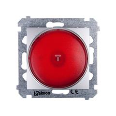 Simon 54 Sygnalizator świetlny LED czerwone światło srebrny mat DSS2.01/43 WMDS-020x2x-043