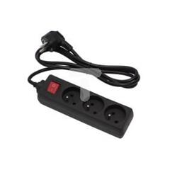 Przedłużacz z wyłącznikiem ECONOMIC 3-gniazda z/u 1,5m /H05VV-F 3x1/ czarny EPS-301,5W-2