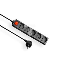 Przedłużacz z wyłącznikiem ECONOMIC 5-gniazd z/u 3m /H05VV-F 3x1/ czarny EPS-503W-2