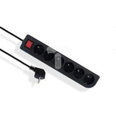 Przedłużacz z wyłącznikiem ECONOMIC 6-gniazd z/u 5m /H05VV-F 3x1/ czarny EPS-605W-2