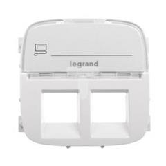 VALENA ALLURE Plakietka gniazda podwójnego 2xRJ11 lub 2xRJ45 lub RJ11/RJ45 z etykietą biały 755485