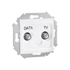 Simon 15 Gniazdo antenowe DATA-TV. Dwa porty wyjściowe typu /F/ (moduł). Tłumienie: DATA -4 dB TV-5 dB 1591049-030