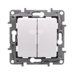 NILOE Łącznik schodowy 10 AX + przycisk 6 A biały 764509