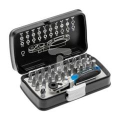 Zestaw końcówek wkrętakowych 1/4"" stal S2 z grzechodką 33 elementy HT1R460