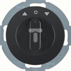 R.classic Łącznik żaluzjowy obrotowy z elementem centralnym i pokrętłem 1-biegunowy czarny połysk 38112045