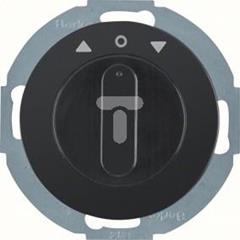 R.classic Łącznik żaluzjowy obrotowy z elementem centralnym i pokrętłem 2-biegunowy czarny połysk 38122045