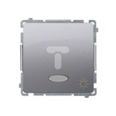 Simon Basic Przycisk światło z podświetleniem na 24V 10AX 24 V srebrny mat BMS1L24V.01/43