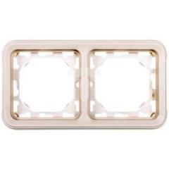 PLEXO55 Ramka podwójna pionowa biała / ecru 069696