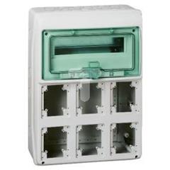 Rozdzielnica hermetyczna 1x12 modułów, 6 gniazd Kaedra 12+1 6 g 13156