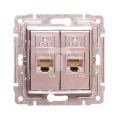 VENA Gniazdo komputerowe podwójne 2xRJ45 kat.5e nieekranowane aluminium 514067