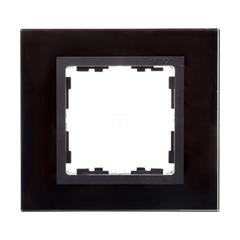 Simon 82 Ramka pojedyncza szklana czarna/ ramka pośrednia grafit 82817-32 TSI-82817-32