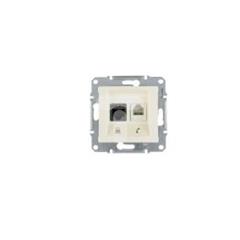 Sedna Gniazdo teleinformatyczne RJ11 RJ45 kat.5e UTP kremowe SDN5100123