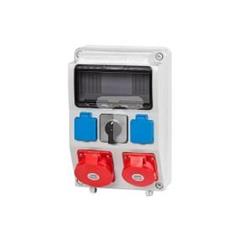 Rozdzielnica budowlana RZYM 1x5P 16A 1x5P 32A 2x2P+Z przełącznik L-P 9 modułów ITALINE ITA00124 ELIT50534