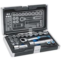 Zestaw nasadek przelotowych i akcesoriów 1/4 3/8"" 18 elemenów HT1R478