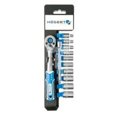 Grzechotka 1/4 72 zęby CrMo z zestawem nasadek HT1R334 /11szt./