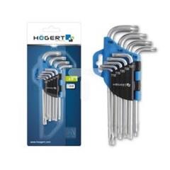 Klucze TORX CrV 9 elementów HT1W814