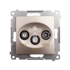 Simon 54 Gniazdo antenowe SAT/SAT/RTV końcowe złoty mat DASK2.01/44 WMDA-03019Z-044