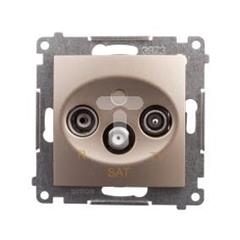 Simon 54 Gniazdo antenowe RD/TV/SAT końcowe złoty mat DASK.01/44 WMDA-03018x-044