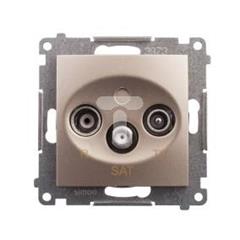 Simon 54 Gniazdo antenowe RD/TV/SAT przelotowe złoty mat DASP.01/44 WMDA-02018z-044