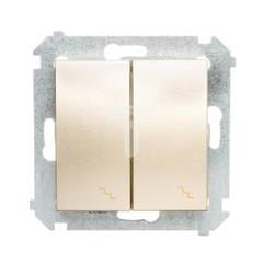 Simon 54 Łącznik schodowy podwójny z podświetleniem złoty mat DW6/2L.01/44 WMDL-0612xx-044