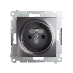 Simon 54 Gniazdo pojedyncze z/u 16A IP20 z przesłoną torów antracyt DGZ1CZ.01/48 WMDW-0011Sx-048