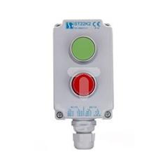 Kaseta sterownicza 2-otworowa zielony/czerwony 1Z 1R szara IP65 2x dławnica szara M20 ST22K2\02-2