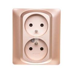 SISTENA LIFE Gniazdo podwójne z/u 16A IP20 z przesłonami titan 771438