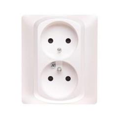 SISTENA LIFE Gniazdo podwójne z/u 16A IP20 z przesłonami pearl 771538