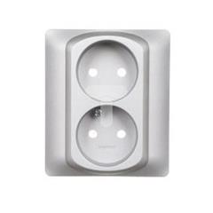 SISTENA LIFE Plakietka gniazda podwójnego metalic 771332