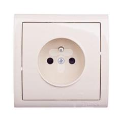 Simon Classic Gniazdo pojedyncze z/u 16A IP20 z przesłoną torów beżowe MGZ1/12 WMCW-10111x-9011