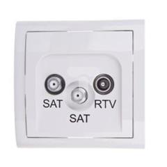 Simon Classic Gniazdo antenowe SAT/SAT/RTV końcowe białe MZAR+SAT3.1-P2/11 WMCA-13019z-1013