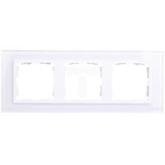 Simon 82 Ramka potrójna pozioma szklana natural/ ramka pośrednia biała 82637-60 TSI-82637-60