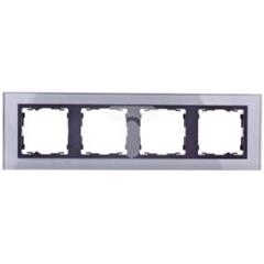 Simon 82 Ramka poczwórna szklana srebro/ ramka pośrednia grafit 82847-35 TSI-82847-35