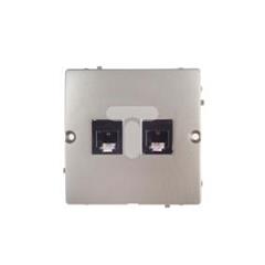 Simon Basic Gniazdo telefoniczne podwójne 2xRJ11 satyna metalizowana BMTF2.02/29 WMUT-0320X2-H011