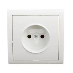 Simon Classic Gniazdo pojedyncze b/u 16A IP20 z przesłoną torów białe MG1/11 WMCW-10101x-1011