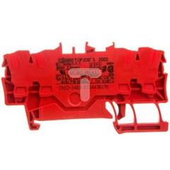 Złączka szynowa 4-przewodowa 2,5mm2 czerwona 2002-1403 TOPJOBS