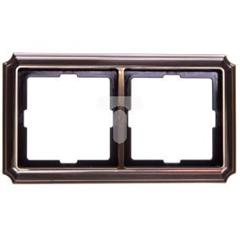 Merten Antique Ramka podwójna metal Poziomy i pionowy mosiądz MTN483243