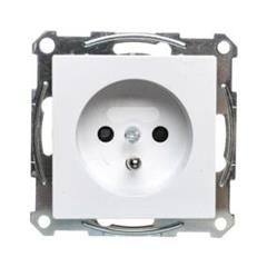 Merten System M Gniazdo pojedyncze z/u 16A IP20 z ochroną styków białe MTN2600-0325