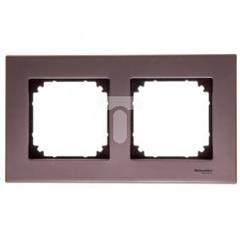 Merten System M Ramka podwójna metalowa szara MTN403214