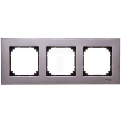 Merten System M Ramka potrójna metalowa szara MTN403314