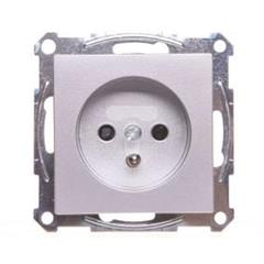 Merten System M Gniazdo pojedyncze z/u z ochroną styków 16A IP20 aluminium MTN2500-0460