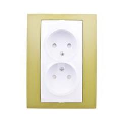 Unica Plus Gniazdo podwojne zieleń piaskowa b/u MGU63.063.866