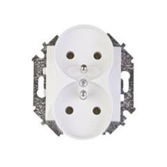 Simon 15 Gniazdo podwójne z/u 16A IP20 białe 1591462-030 WS15-1591462-030