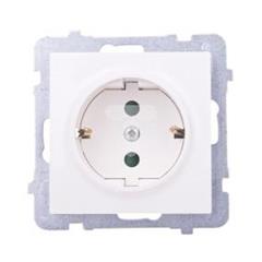 AS Gniazdo pojedyncze z/u 16A schuko ecru GP-1GSP/m/27
