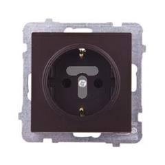 SONATA Gniazdo pojedyncze czekoladowy metalik schuko 16A IP20 GP-1RS/m/40
