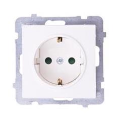 SONATA Gniazdo pojedyncze ecru schuko 16A IP20 z przesłonami GP-1RSP/m/27