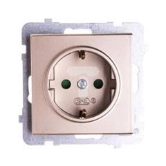 SONATA Gniazdo pojedyncze szampański złoty schuko 16A IP20 z przesłonami GP-1RSP/m/39
