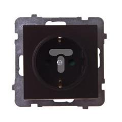 SONATA Gniazdo pojedyncze czekoladowy metalik schuko 16A IP20 z przesłonami GP-1RSP/m/40
