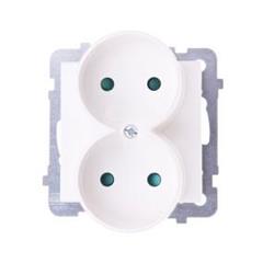 SONATA Gniazdo podwójne ecru b/u 16A IP20 z przesłonami GP-2RRP/m/27